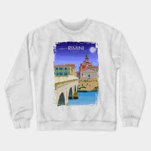 Rimini Italy Vintage Minimal Retro Italian Travel Poster Crewneck Sweatshirt